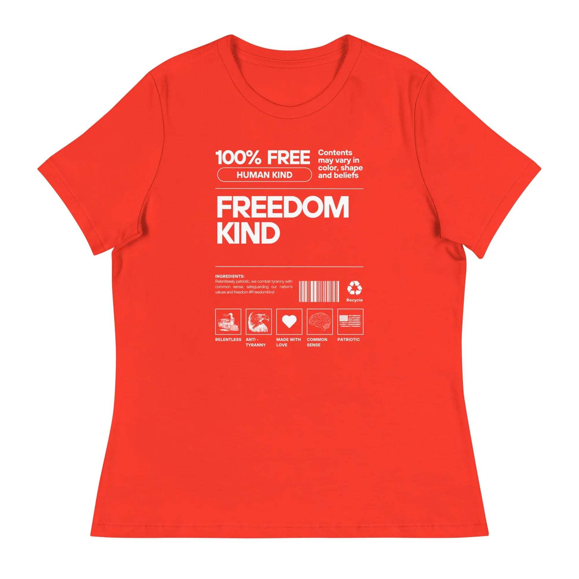 Women's Relaxed T-Shirt: 100% Human Kind | Freedom Kind Apparel - Image #8