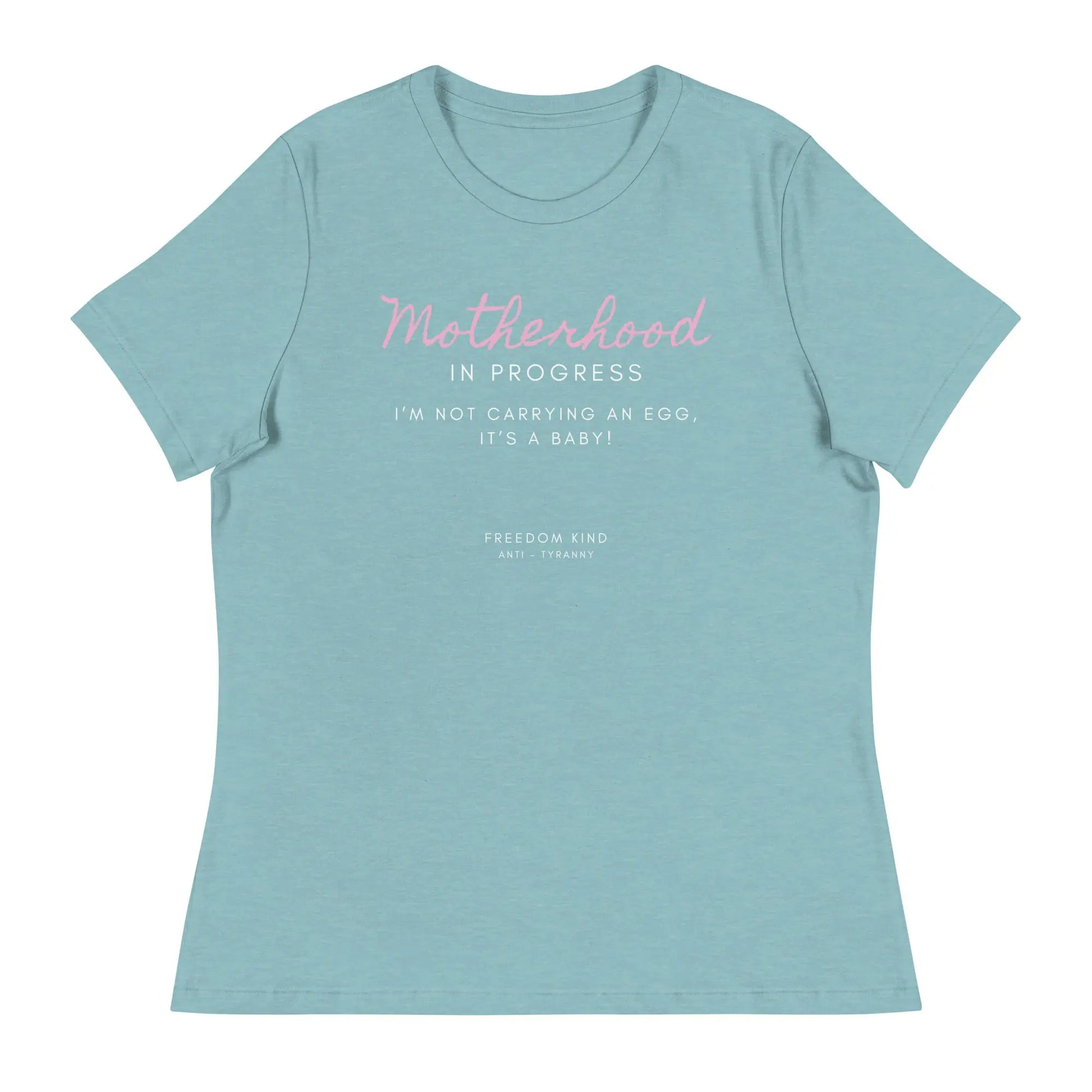 Women's Relaxed T-Shirt: 'Motherhood in Progress' | 'I'm Not Carrying an Egg, It's a Baby!' | Freedom Kind - Image #7