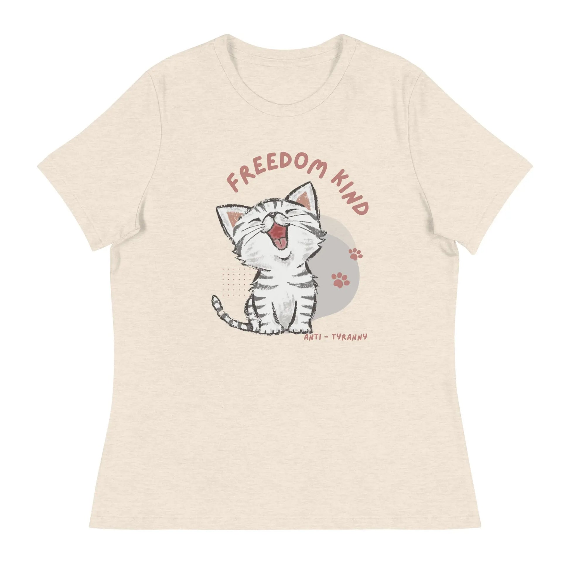Freedom Kind Anti - Tyranny Kitten Women's Relaxed T-Shirt - Image #27