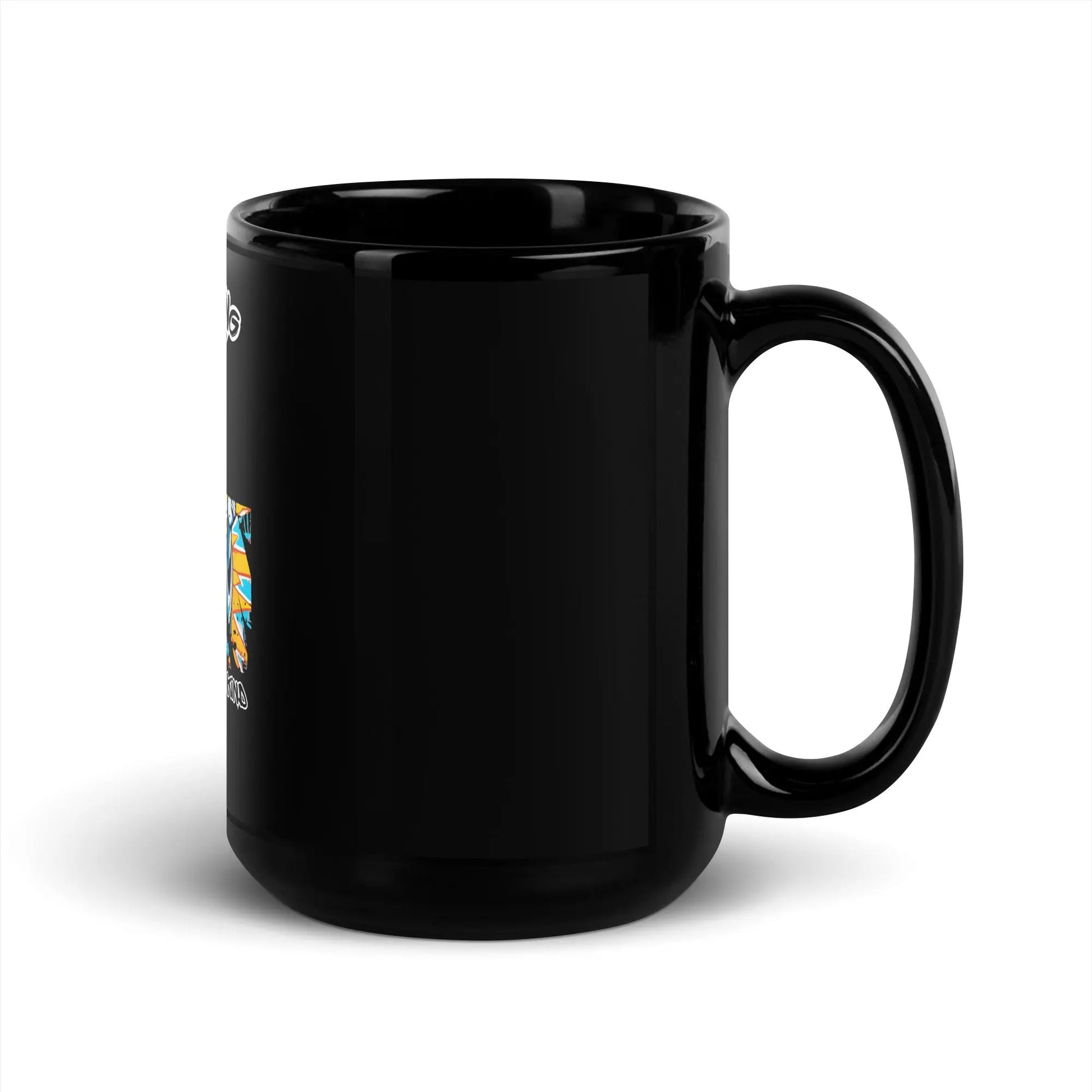 Unwavering Christian Jesus Cross | Freedom Kind Black Glossy Mug - Image #5