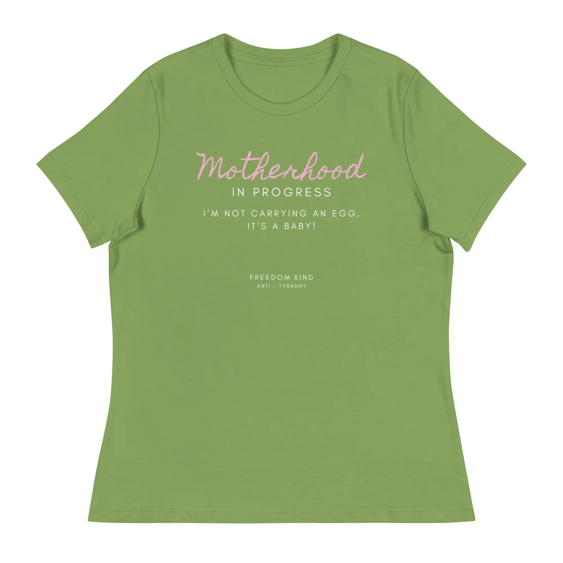 Women's Relaxed T-Shirt: 'Motherhood in Progress' | 'I'm Not Carrying an Egg, It's a Baby!' | Freedom Kind - Image #5