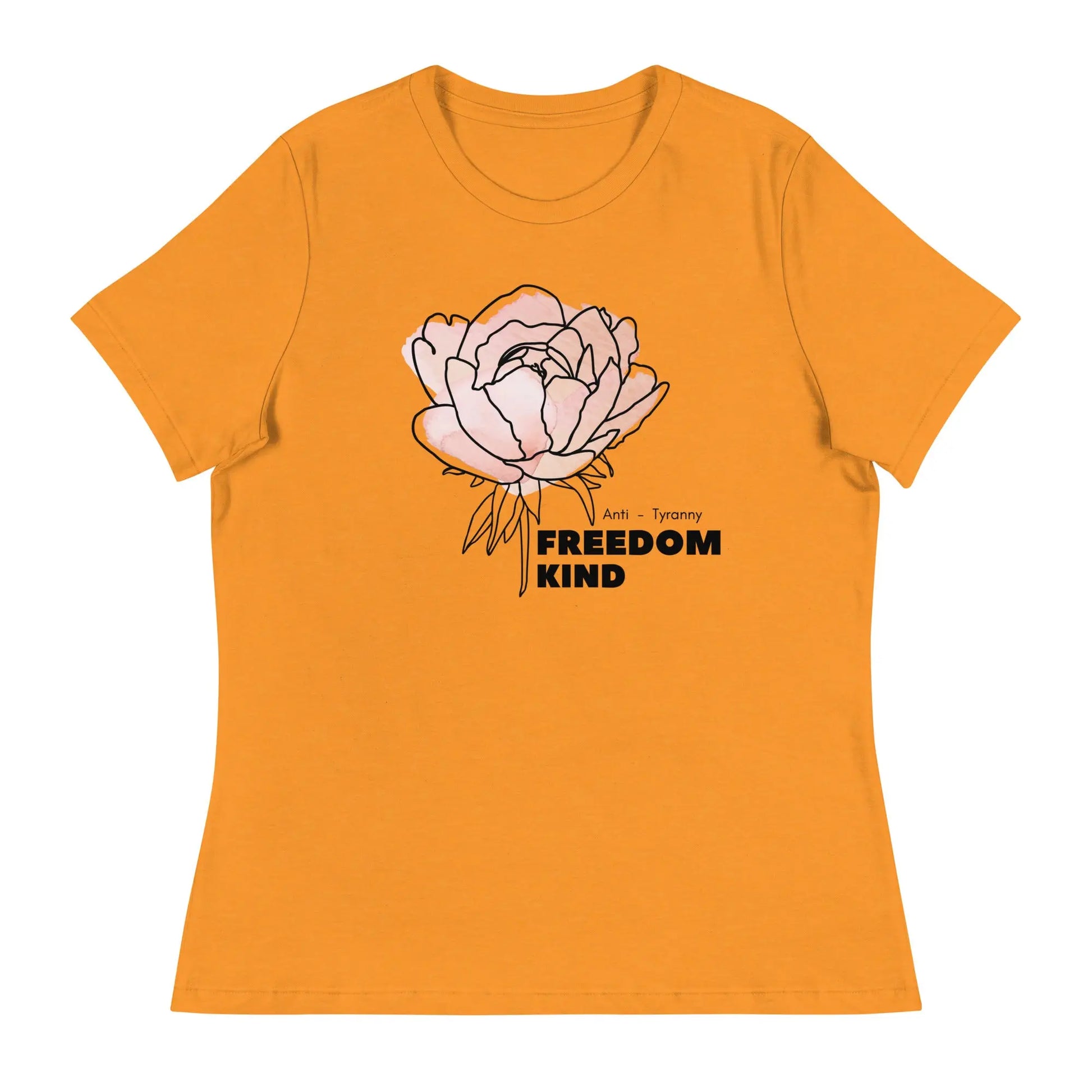 Freedom Kind Anti - Tyranny Peonies Women's Relaxed T-Shirt - Image #11