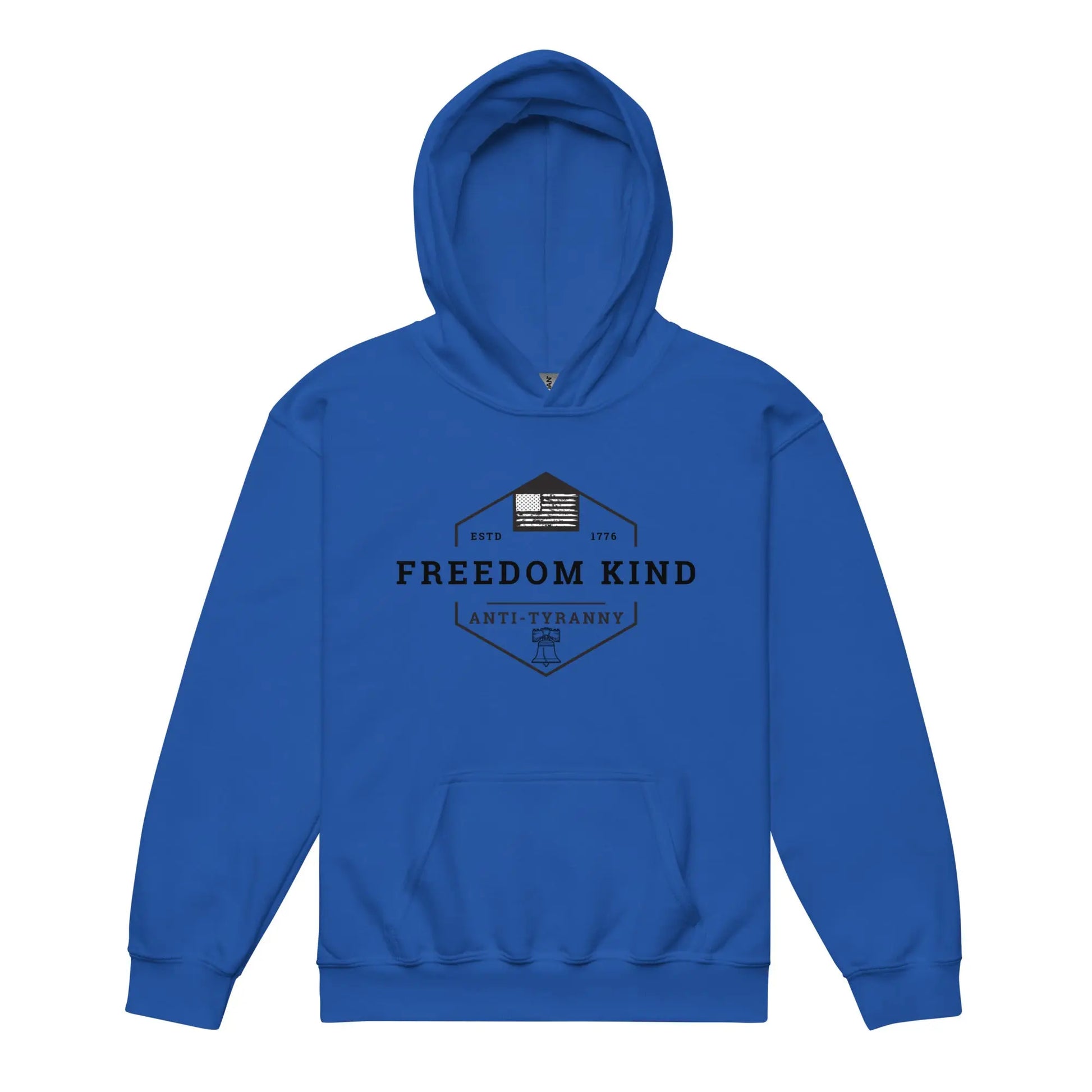 Freedom Kind Anti - Tyranny Liberty Bell American Flag Youth heavy blend hoodie - Image #1