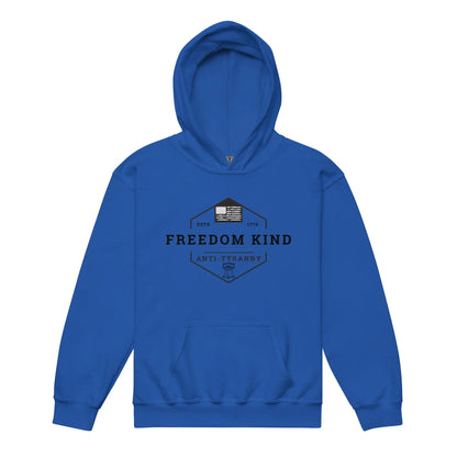 Freedom Kind Anti - Tyranny Liberty Bell American Flag Youth heavy blend hoodie - Image #1