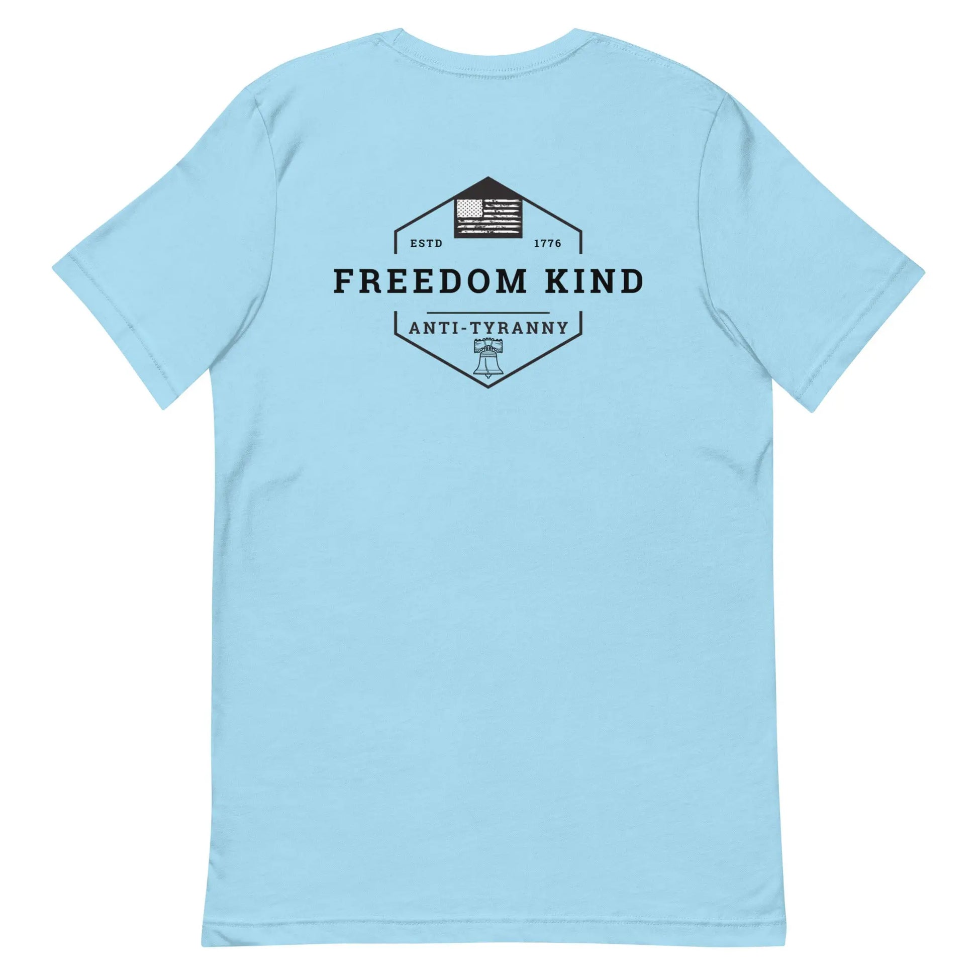 Freedom Kind Anti - Tyranny Liberty Bell American Flag Logo T-shirt - Image #26