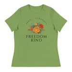 Freedom Kind Anti - Tyranny Spring Flowers Women's Relaxed T-Shirt - Image #8