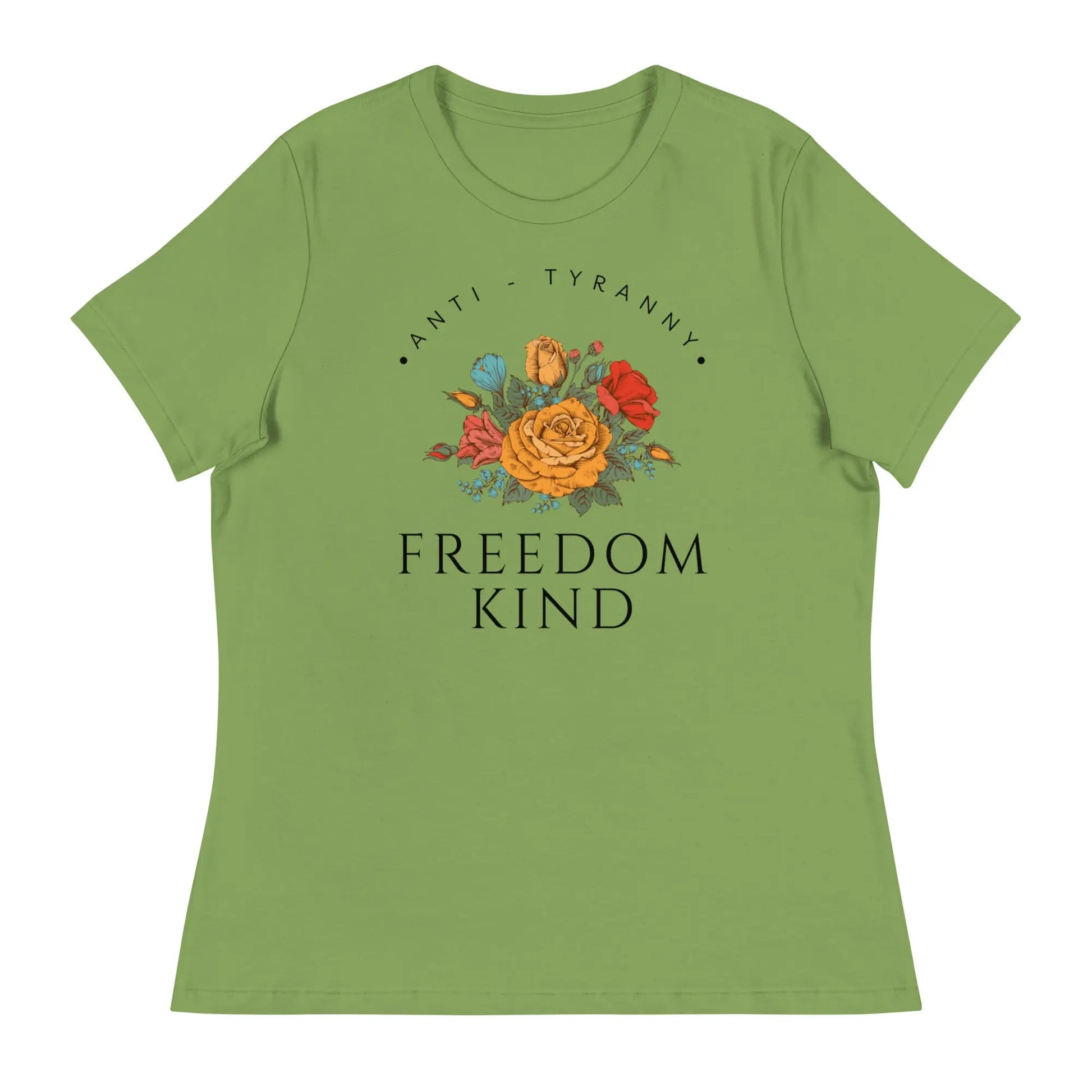 Freedom Kind Anti - Tyranny Spring Flowers Women's Relaxed T-Shirt - Image #8