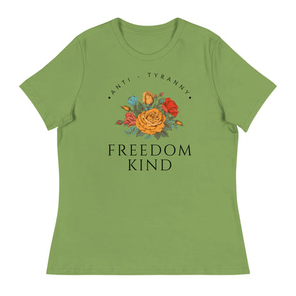 Freedom Kind Anti - Tyranny Spring Flowers Women's Relaxed T-Shirt - Image #8