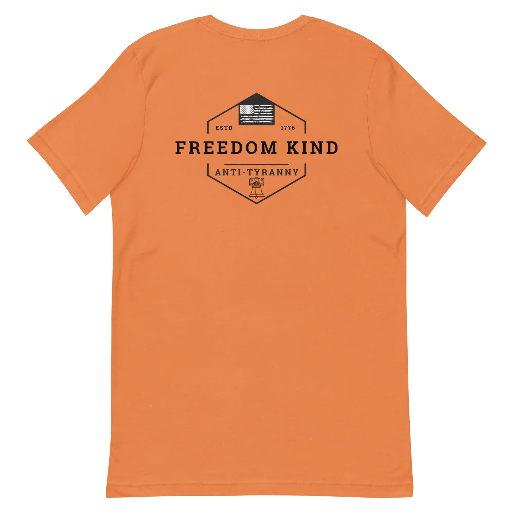 Freedom Kind Anti - Tyranny Liberty Bell American Flag Logo T-shirt - Image #11