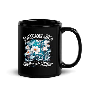 Whiter Flower | Freedom Kind Black Glossy Mug - Image #2