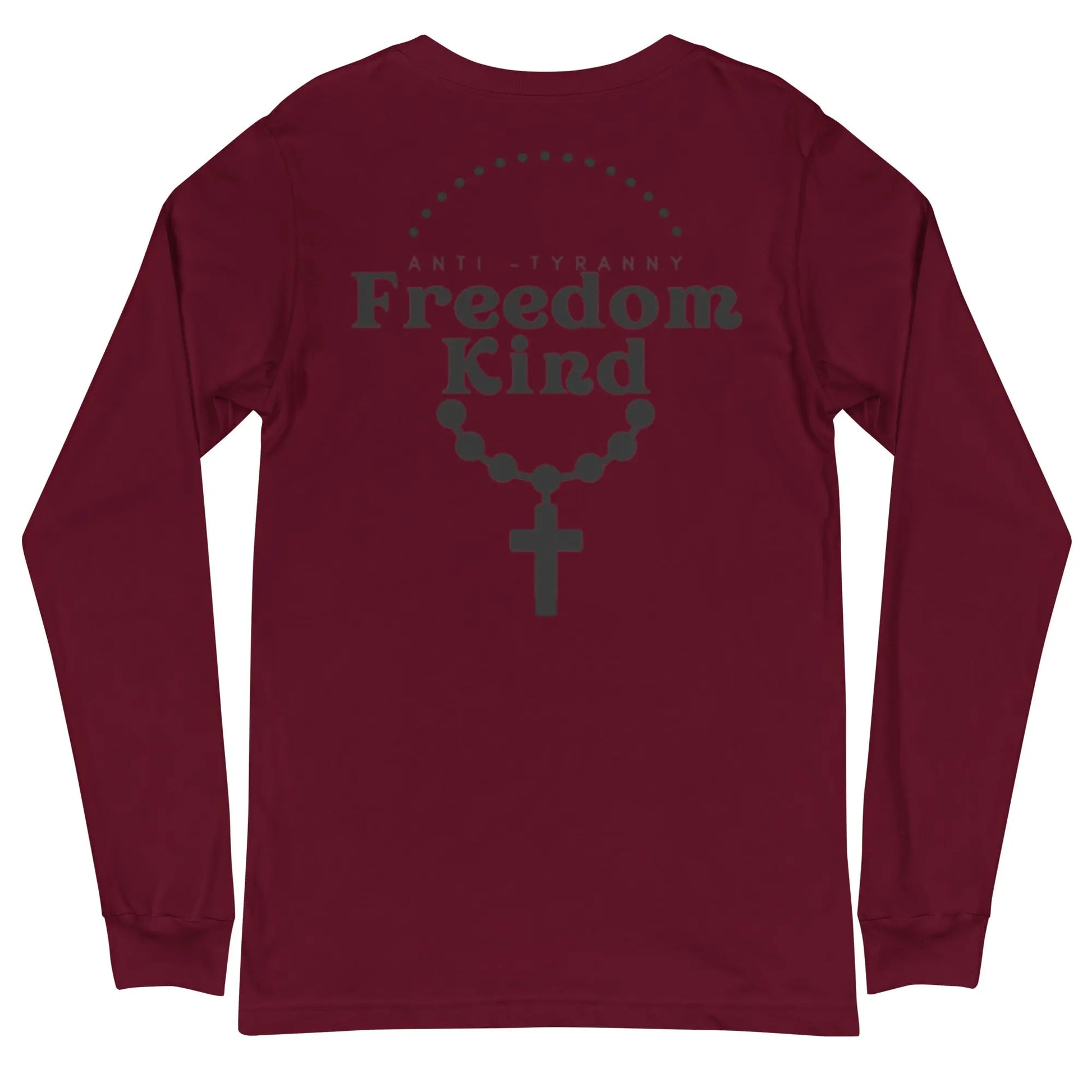 Unisex Long Sleeve Tee with Rosary Design | Freedom Kind Apparel - Image #3