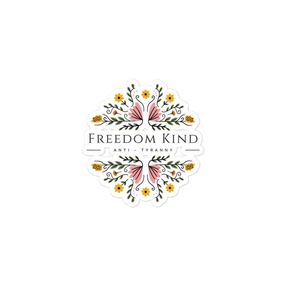 Anti-Tyranny Floral Logo Bubble-free Stickers | Freedom Kind - Image #2