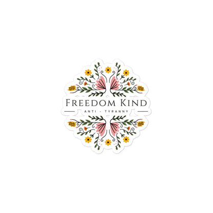 Anti-Tyranny Floral Logo Bubble-free Stickers | Freedom Kind - Image #2