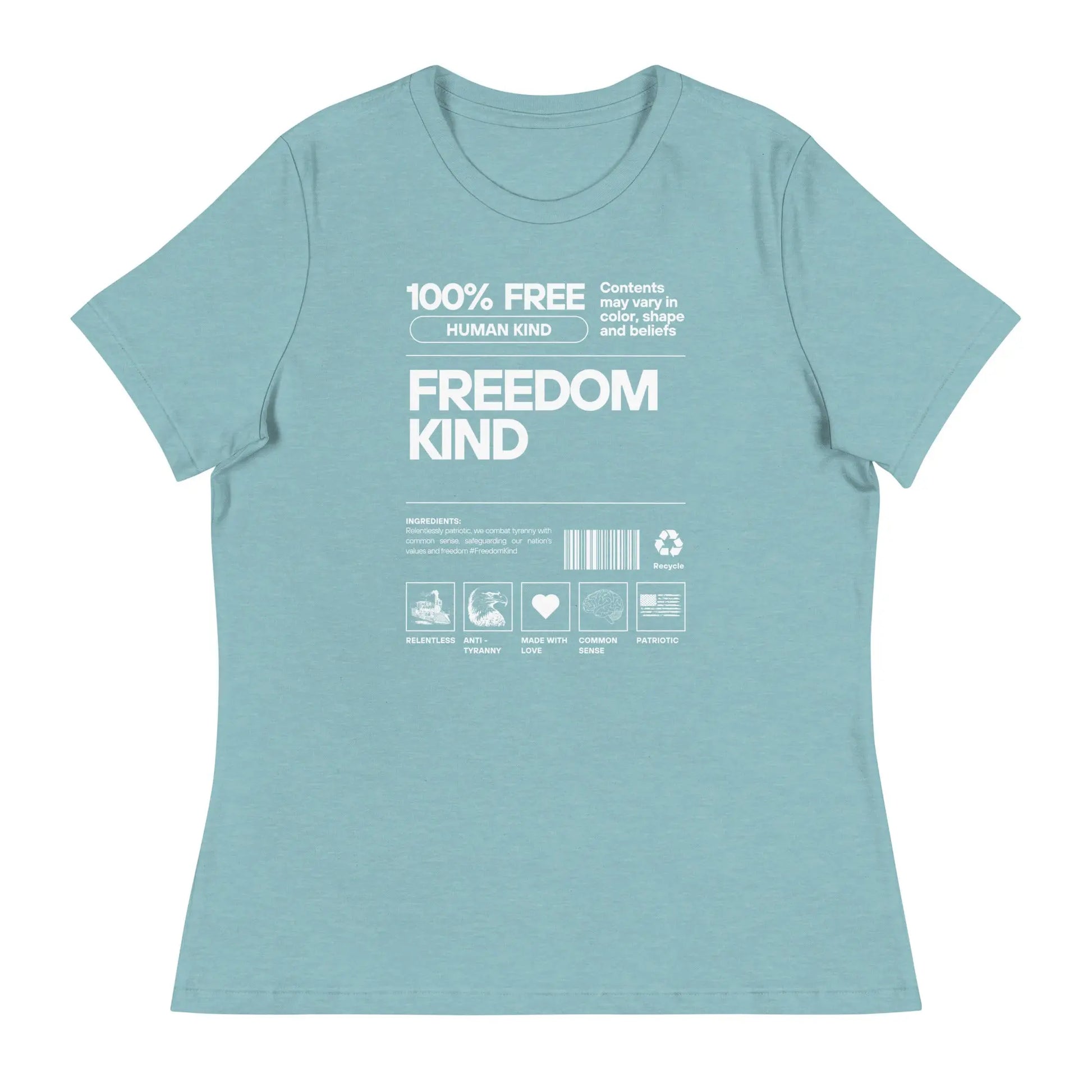 Women's Relaxed T-Shirt: 100% Human Kind | Freedom Kind Apparel - Image #19