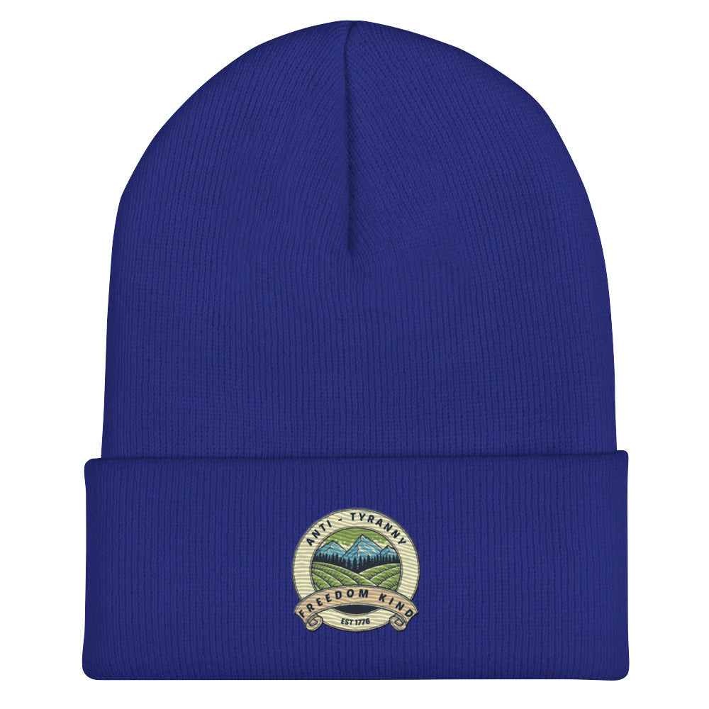 Anti-Tyranny Mountains Freedom Kind | Cuffed Beanie