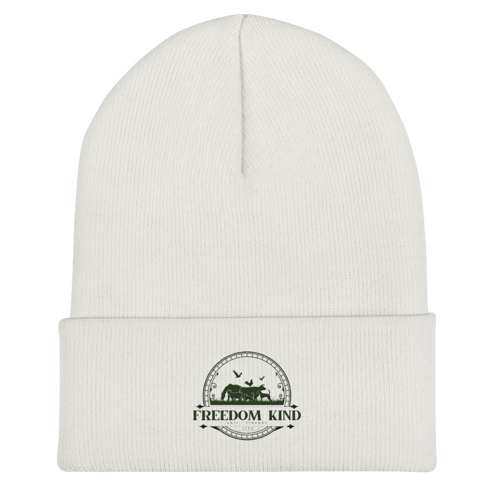 Farm Theme Freedom Kind Logo | Cuffed Beanie