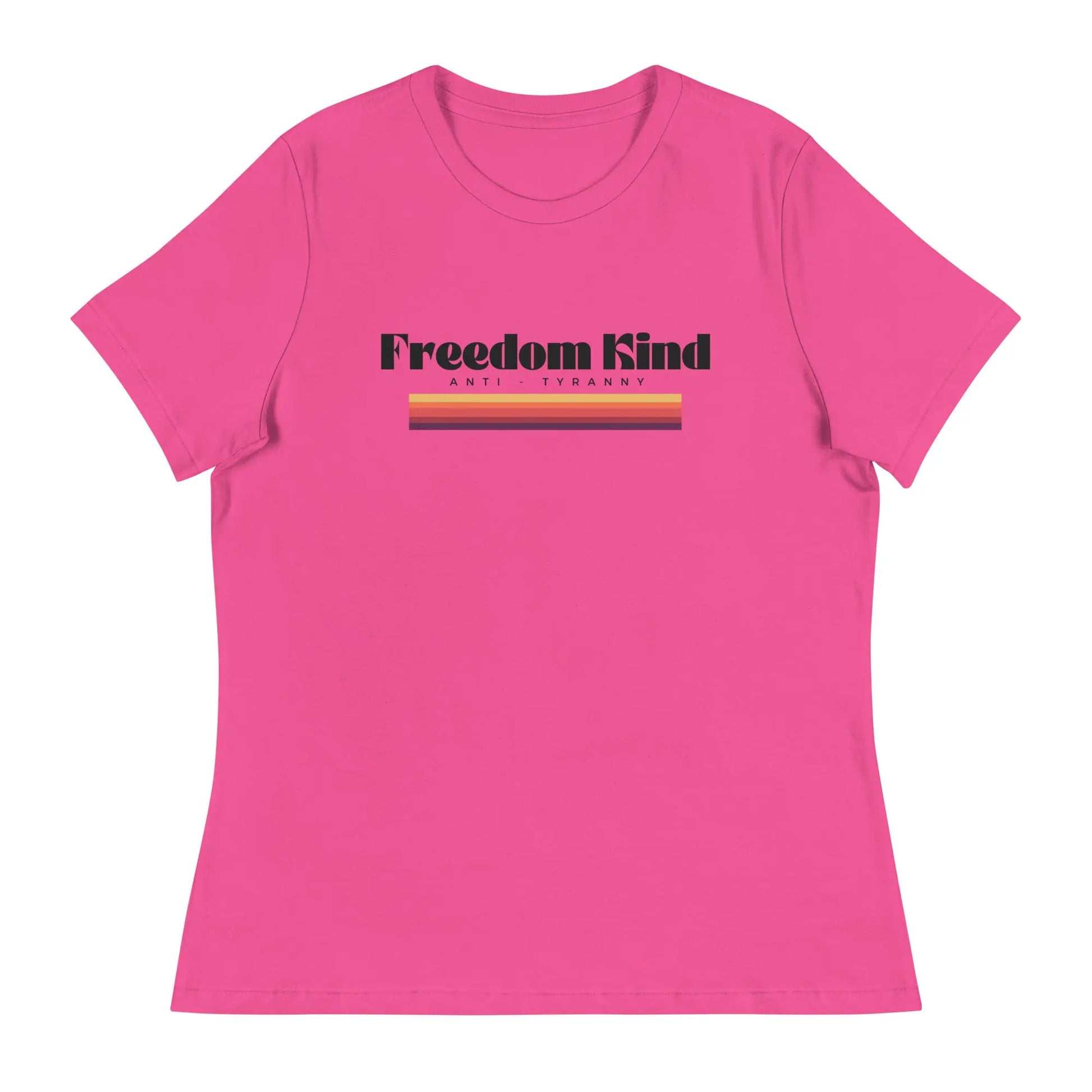 Freedom Kind Anti - Tyranny Sunset Banner Women's Relaxed T-Shirt - Image #10