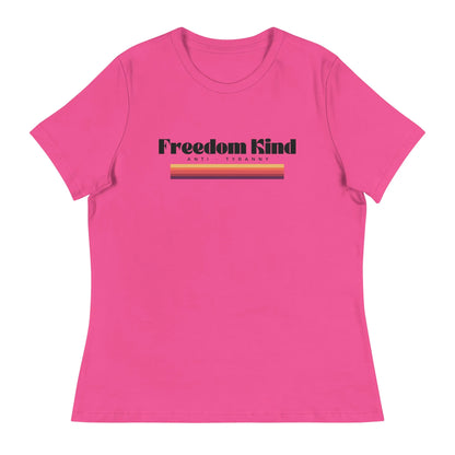 Freedom Kind Anti - Tyranny Sunset Banner Women's Relaxed T-Shirt - Image #10