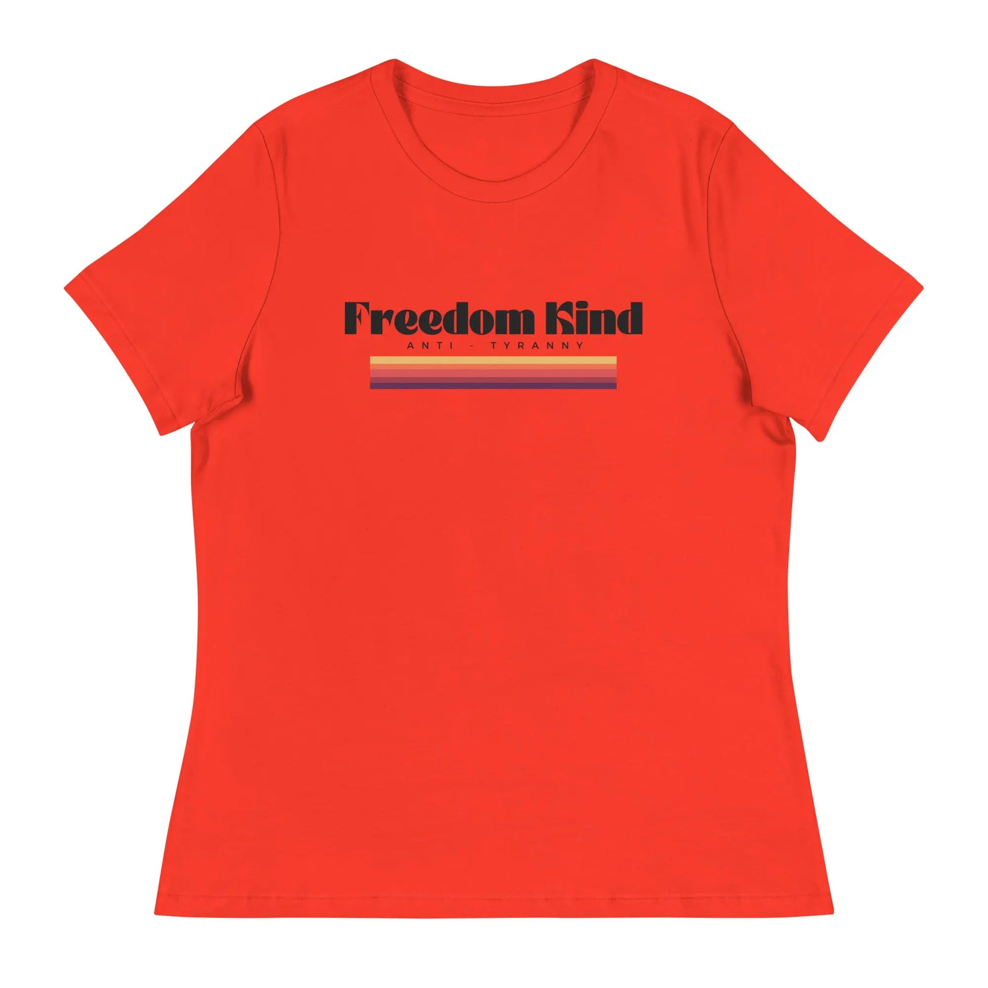 Freedom Kind Anti - Tyranny Sunset Banner Women's Relaxed T-Shirt - Image #8