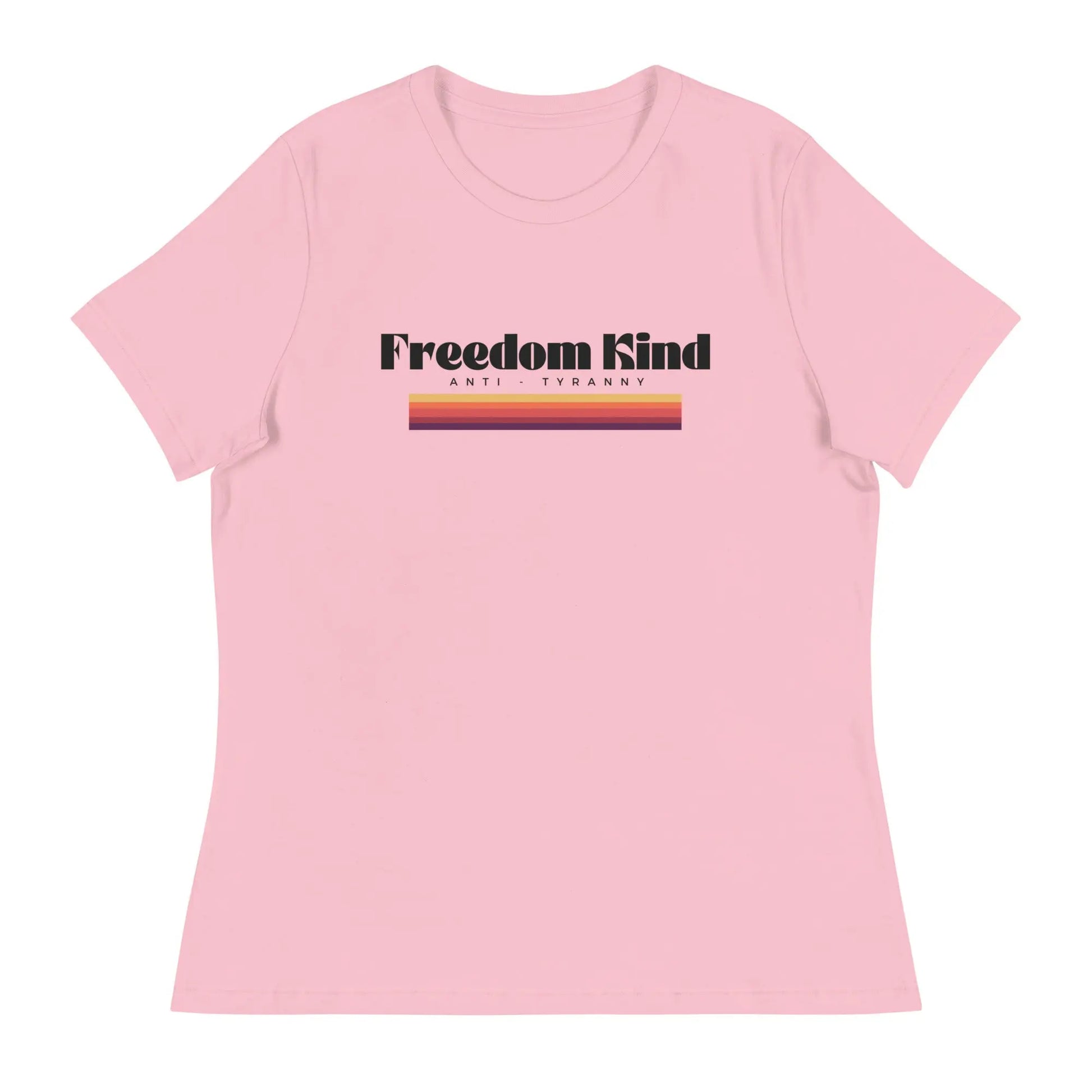 Freedom Kind Anti - Tyranny Sunset Banner Women's Relaxed T-Shirt - Image #26