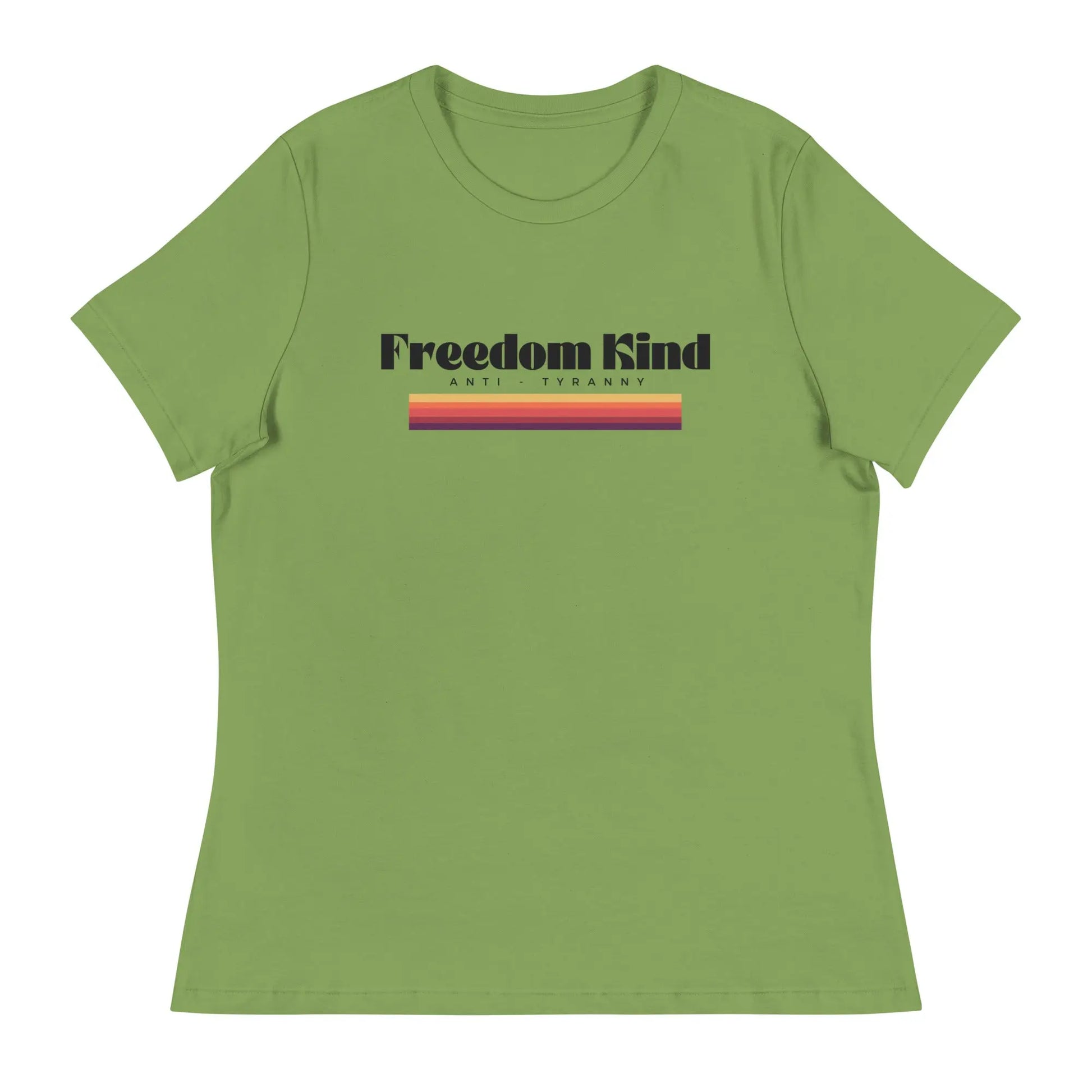 Freedom Kind Anti - Tyranny Sunset Banner Women's Relaxed T-Shirt - Image #14