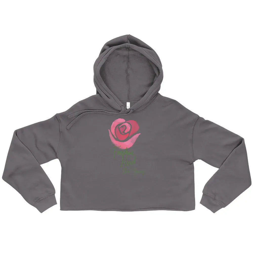 Freedom Kind Anti - Tyranny Rose Women's Crop Hoodie - Image #3
