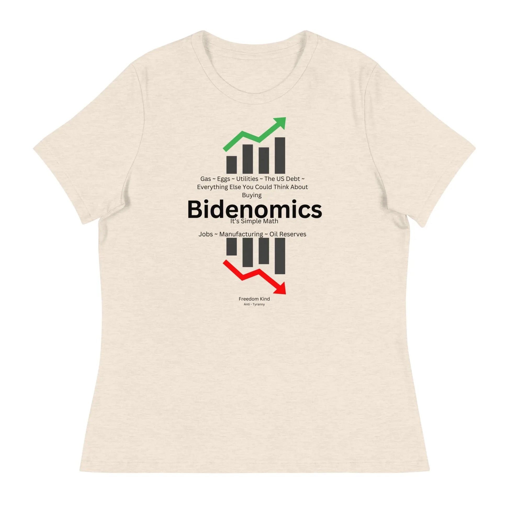 Women's Relaxed T-Shirt: Bidenomics 'It's Simple Math' | Freedom Kind Apparel - Image #23