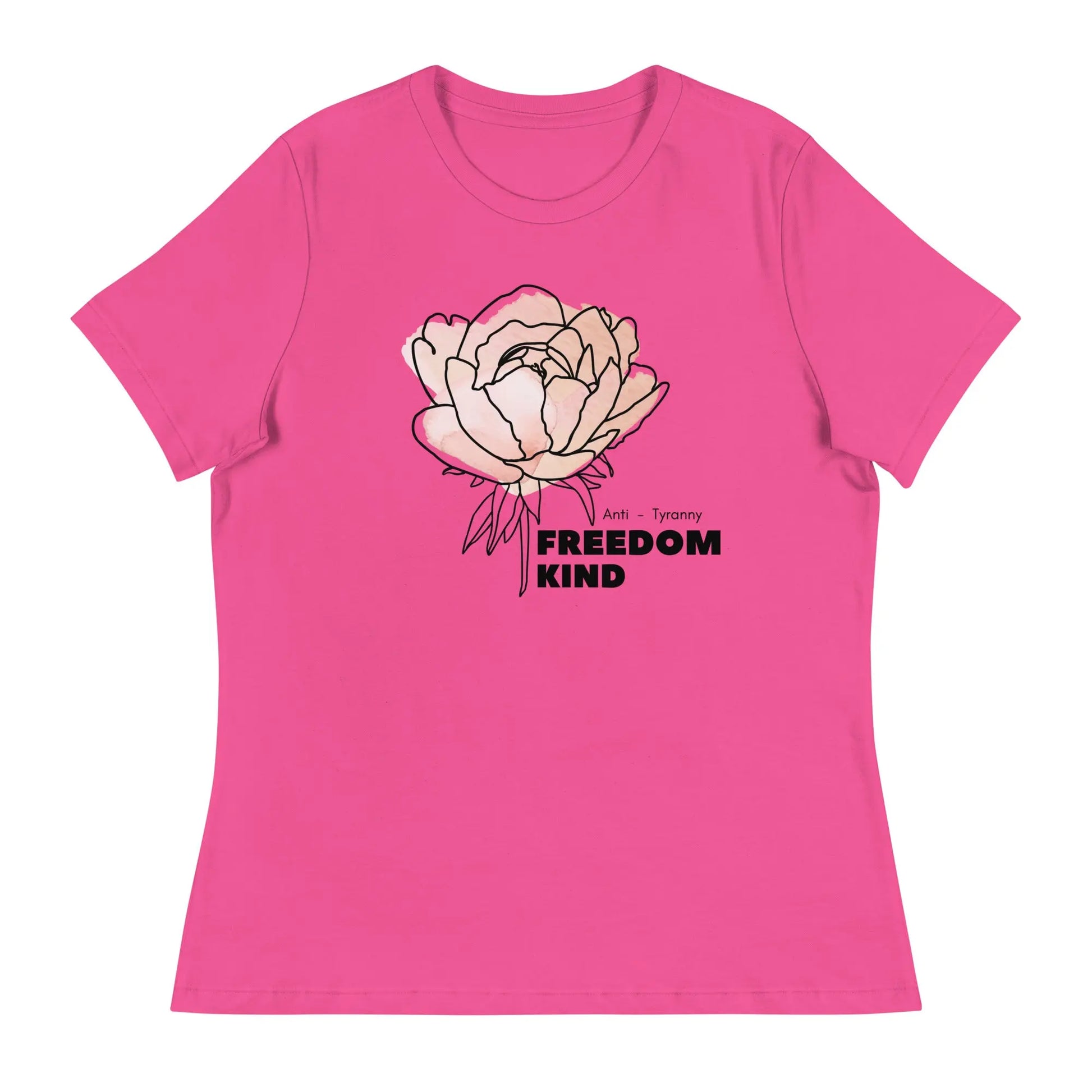 Freedom Kind Anti - Tyranny Peonies Women's Relaxed T-Shirt - Image #6