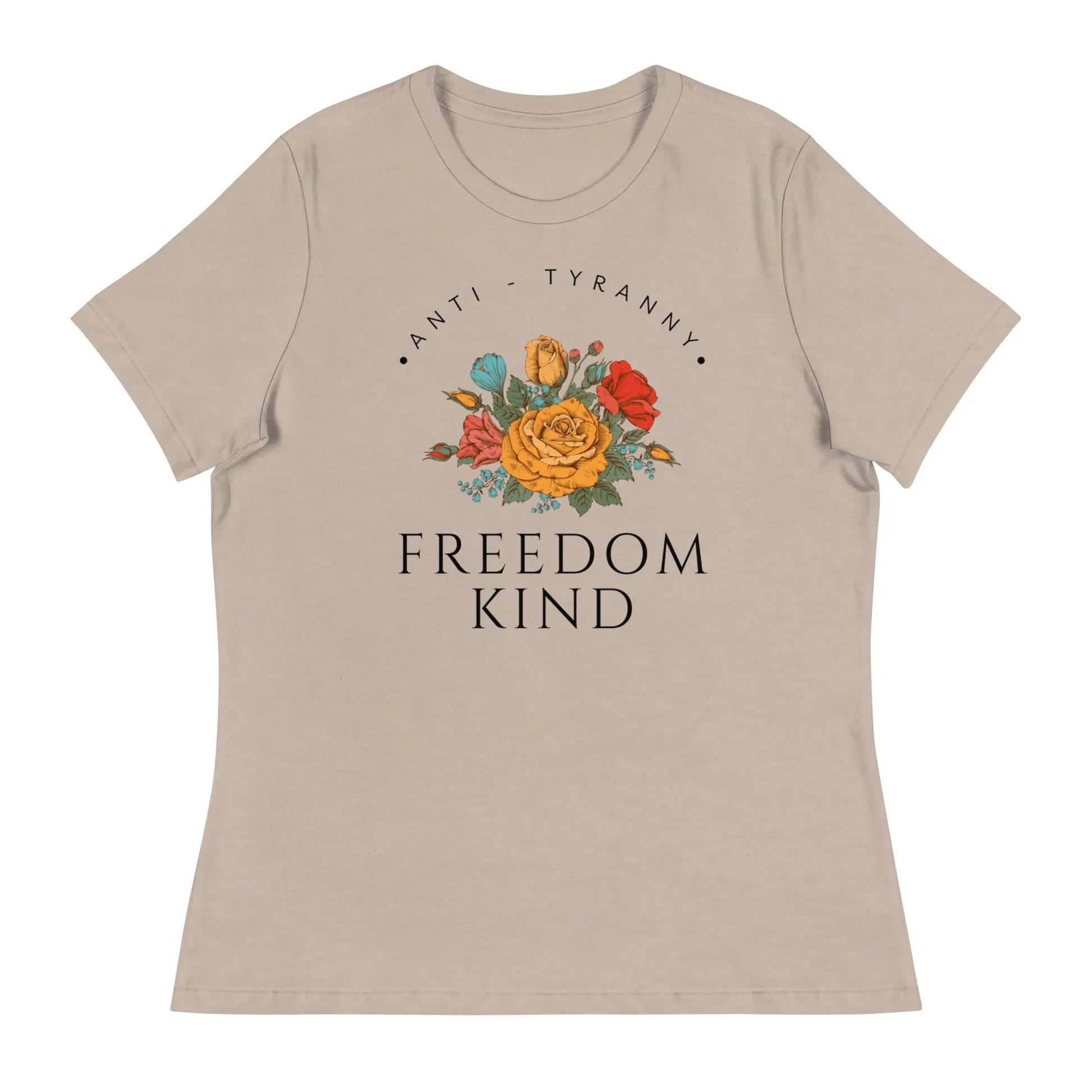 Freedom Kind Anti - Tyranny Spring Flowers Women's Relaxed T-Shirt - Image #16