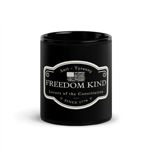 Black Glossy Mug: 'Lovers of The Constitution' | Freedom Kind - Image #1