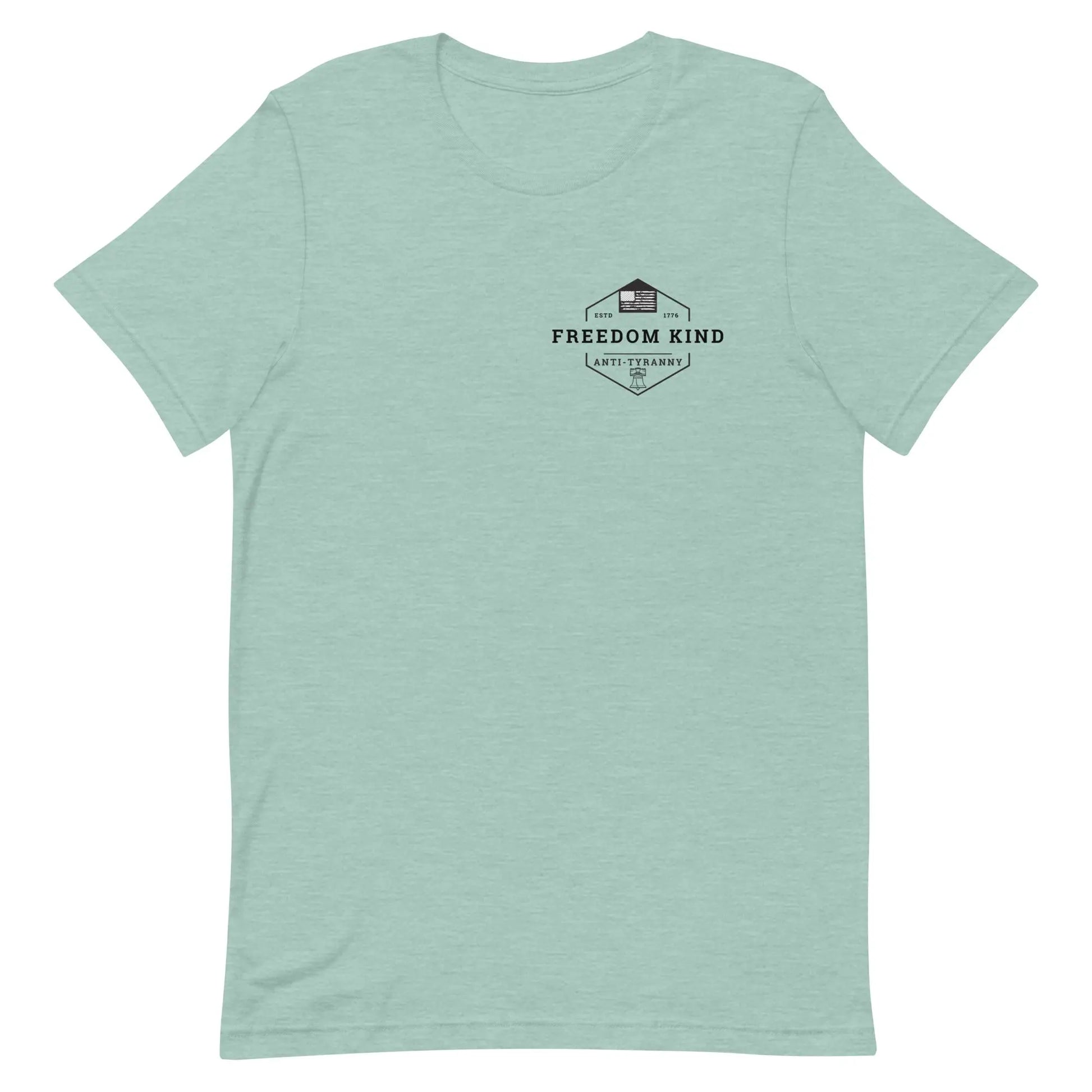 Freedom Kind Anti - Tyranny Liberty Bell American Flag Logo T-shirt - Image #14