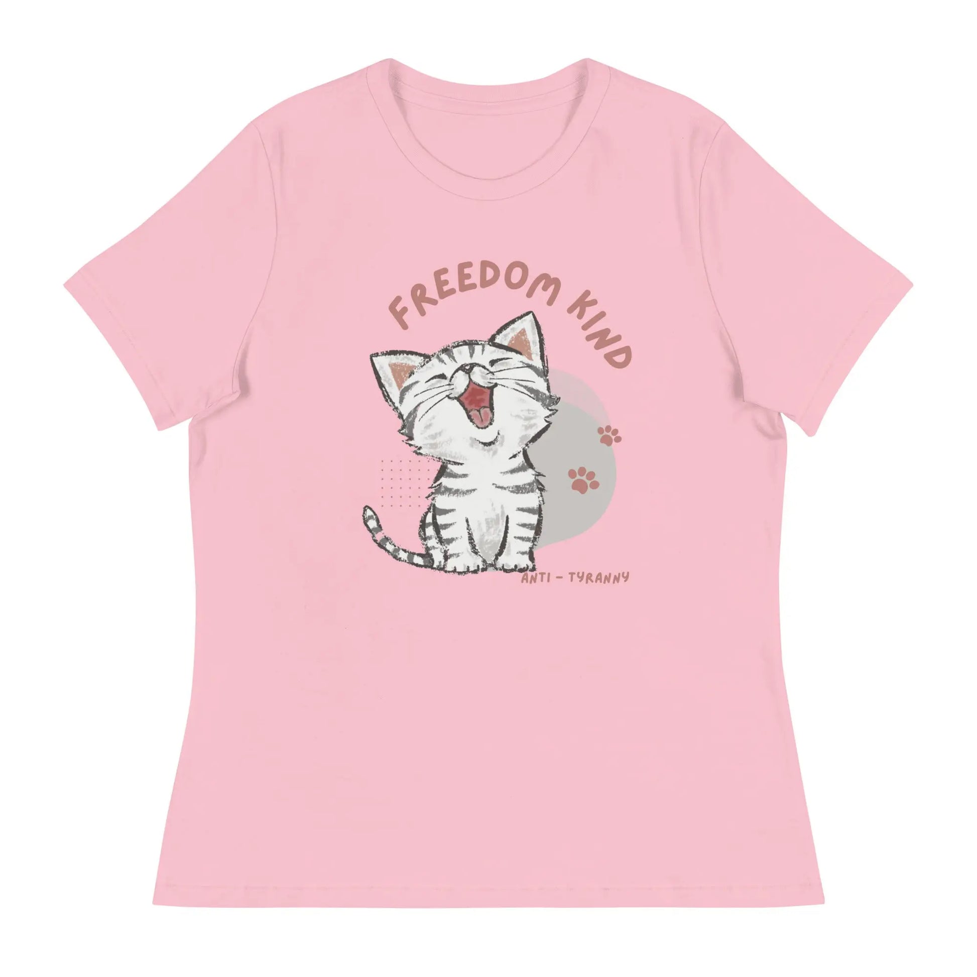 Freedom Kind Anti - Tyranny Kitten Women's Relaxed T-Shirt - Image #25