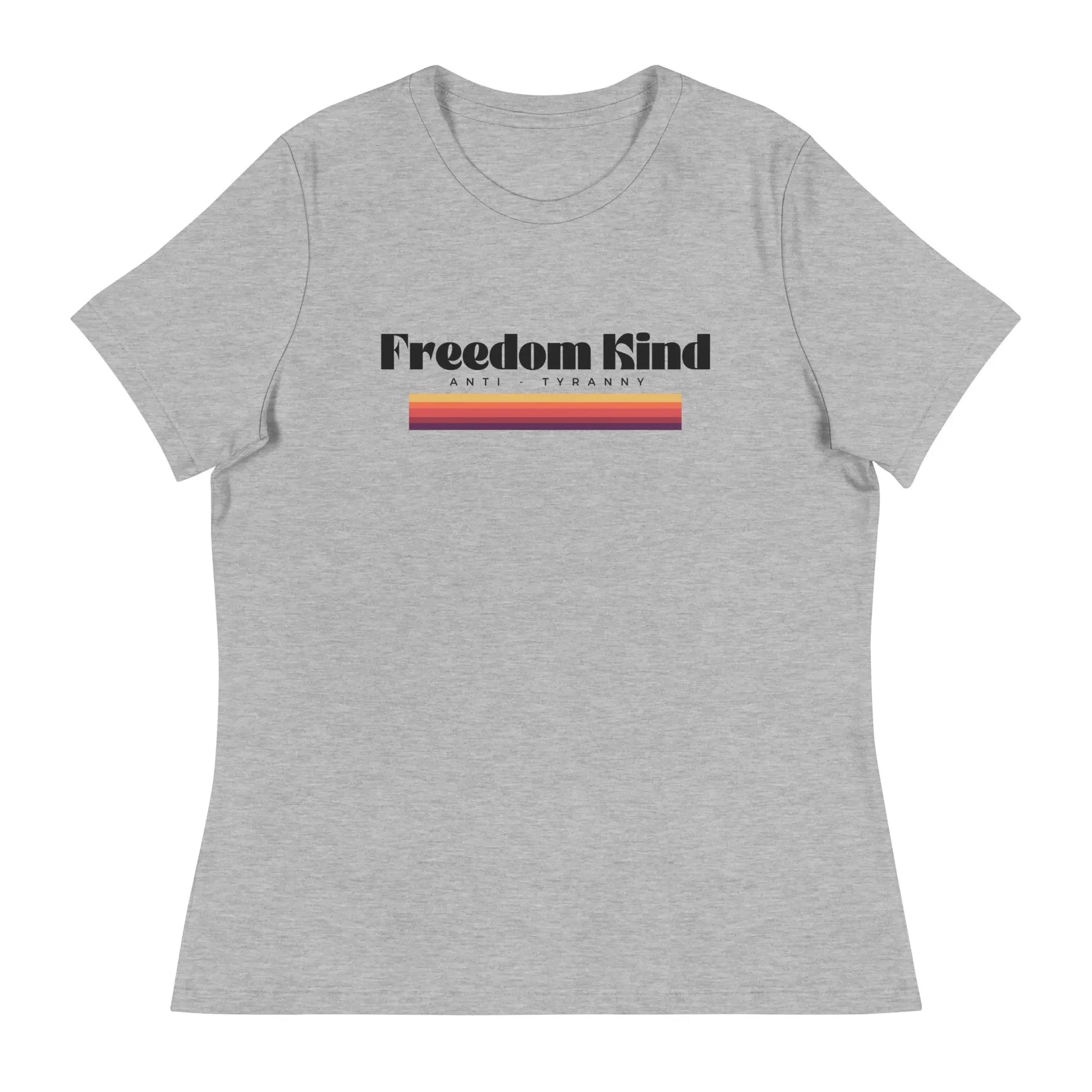 Freedom Kind Anti - Tyranny Sunset Banner Women's Relaxed T-Shirt - Image #20