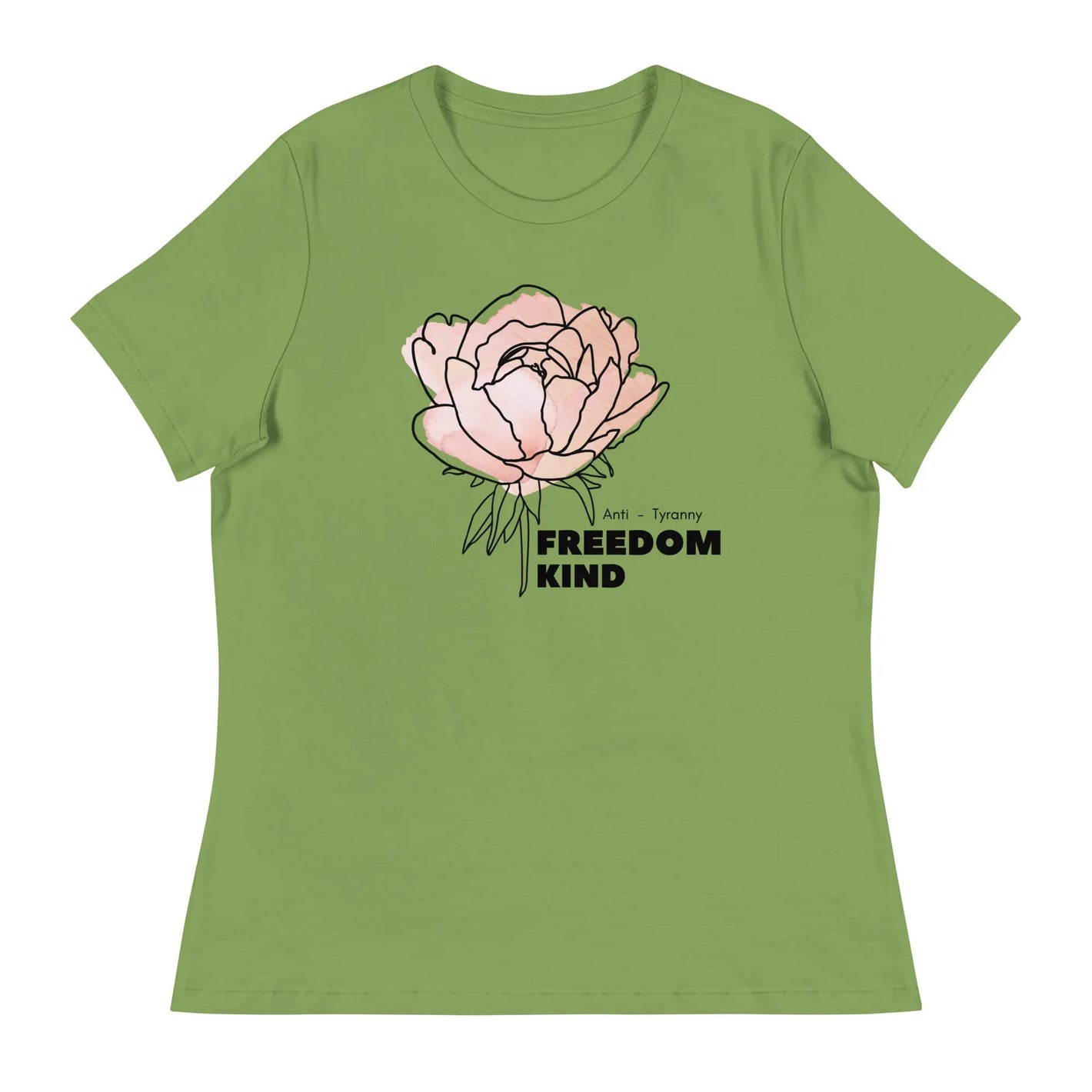 Freedom Kind Anti - Tyranny Peonies Women's Relaxed T-Shirt - Image #1