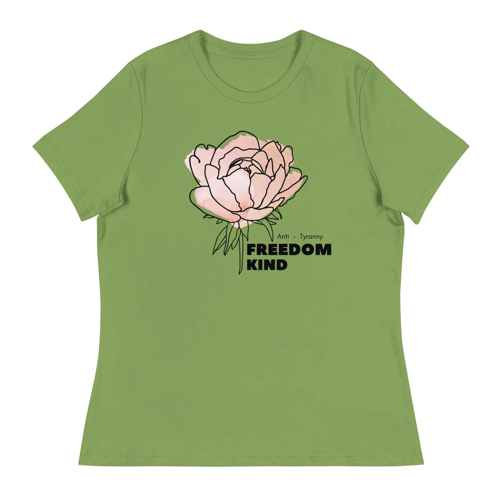 Freedom Kind Anti - Tyranny Peonies Women's Relaxed T-Shirt - Image #1