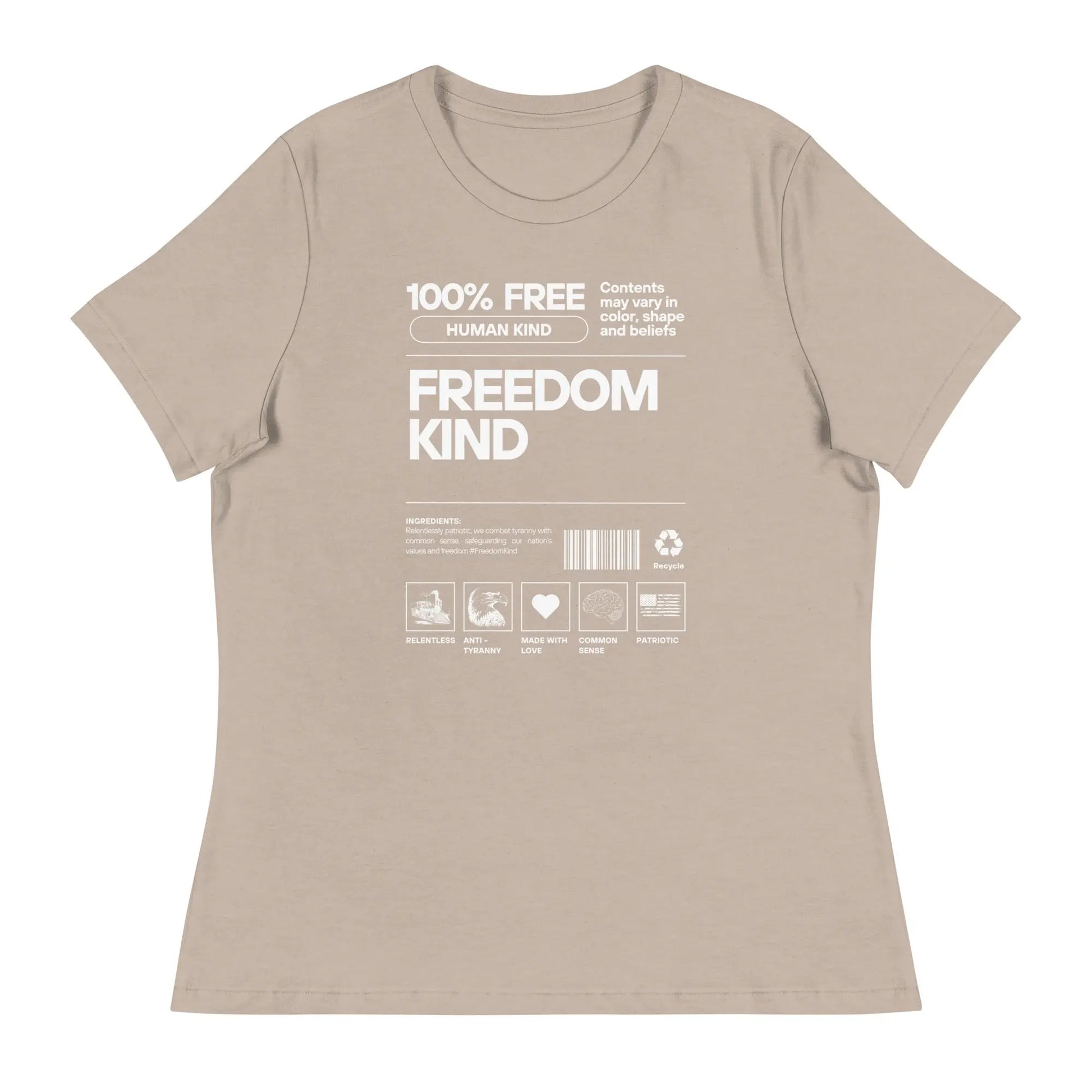 Women's Relaxed T-Shirt: 100% Human Kind | Freedom Kind Apparel - Image #23