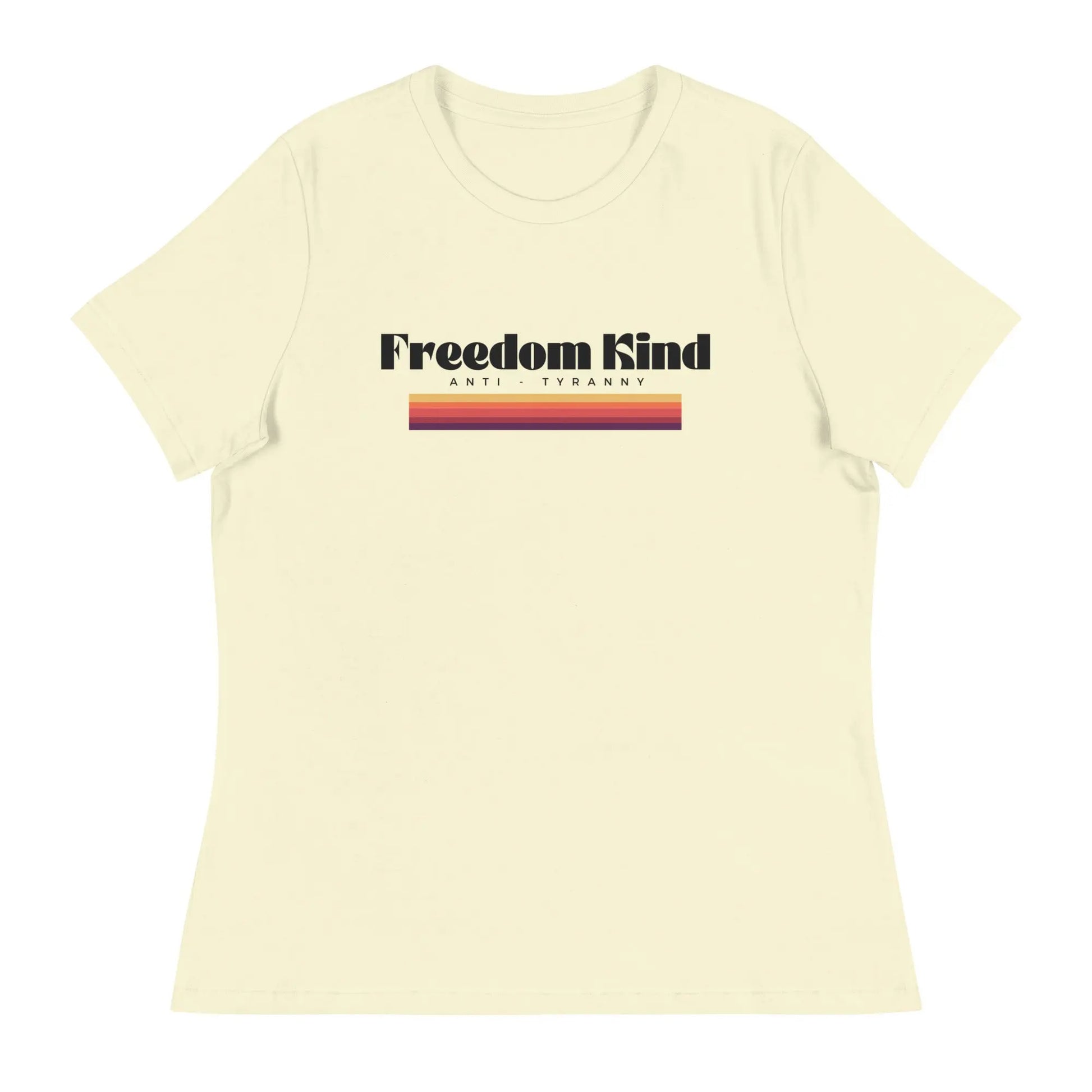 Freedom Kind Anti - Tyranny Sunset Banner Women's Relaxed T-Shirt - Image #29