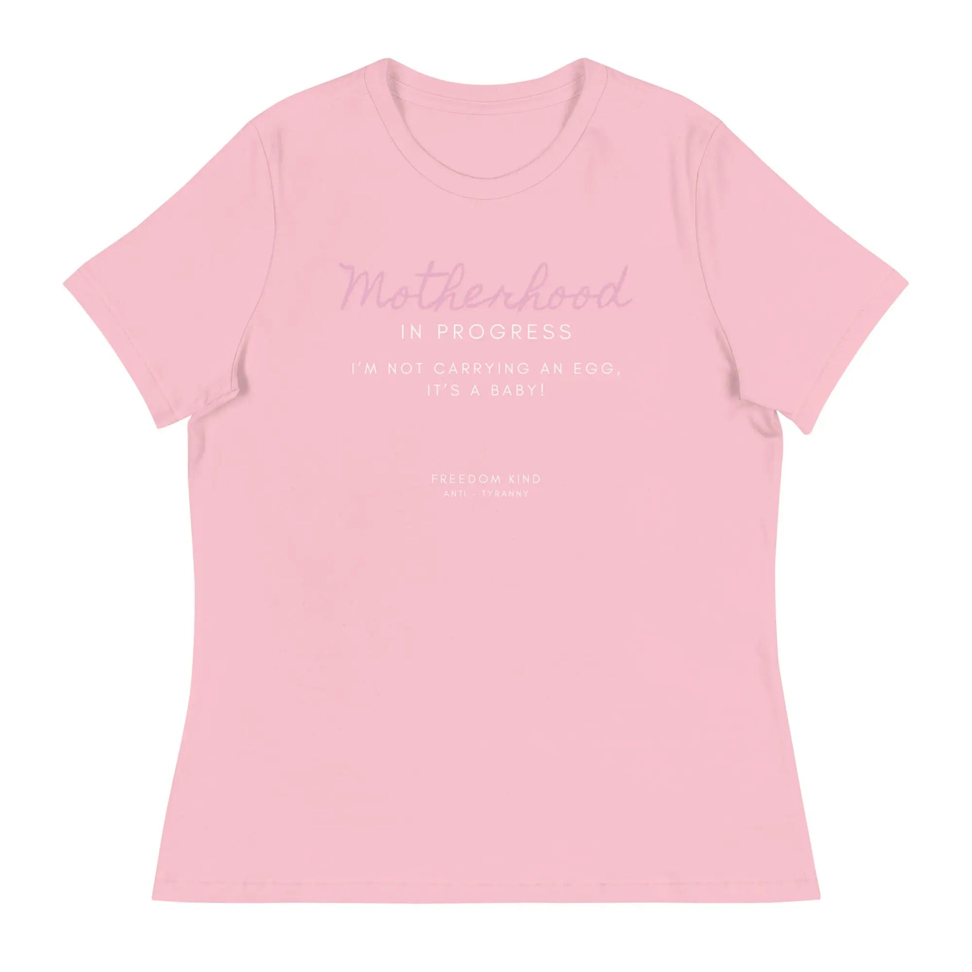 Women's Relaxed T-Shirt: 'Motherhood in Progress' | 'I'm Not Carrying an Egg, It's a Baby!' | Freedom Kind - Image #9
