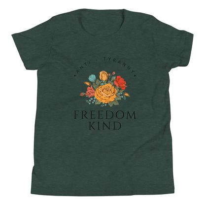 Freedom Kind Anti - Tyranny Spring Flowers Youth Short Sleeve T-Shirt - Image #5