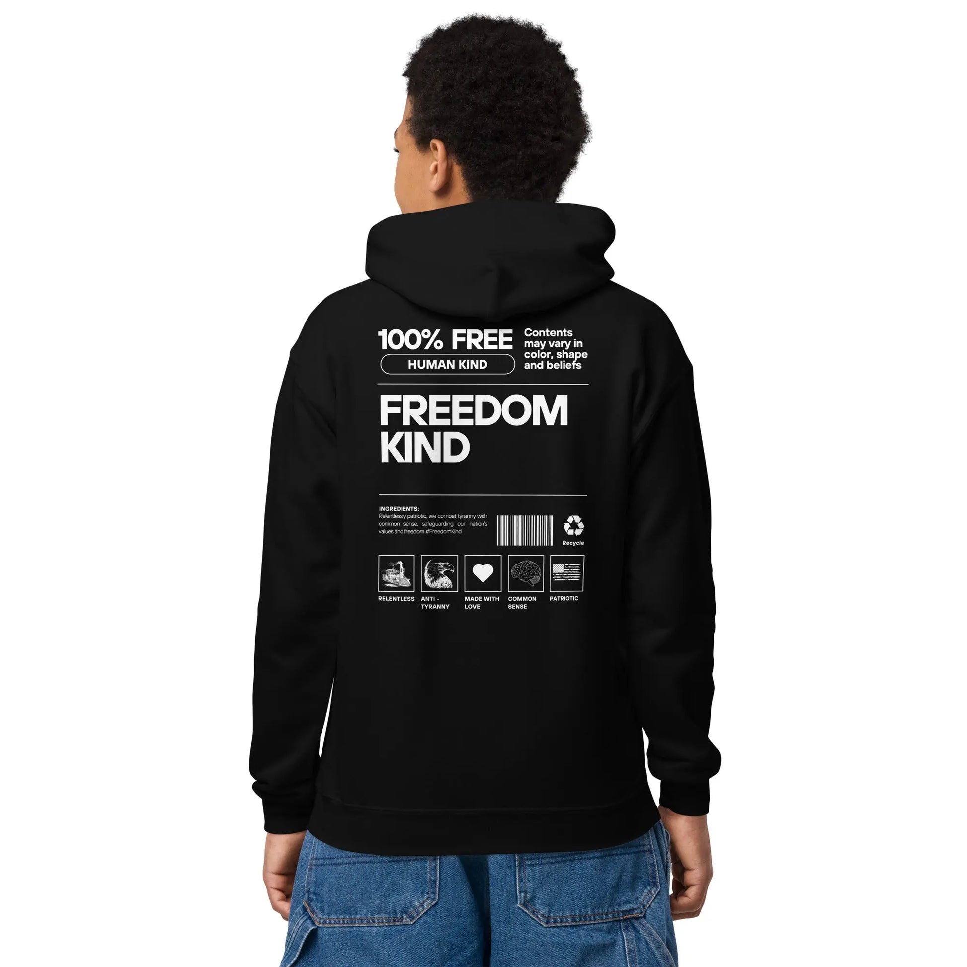 Youth Heavy Blend Hoodie: Human Kind | Freedom Kind Apparel - Image #1