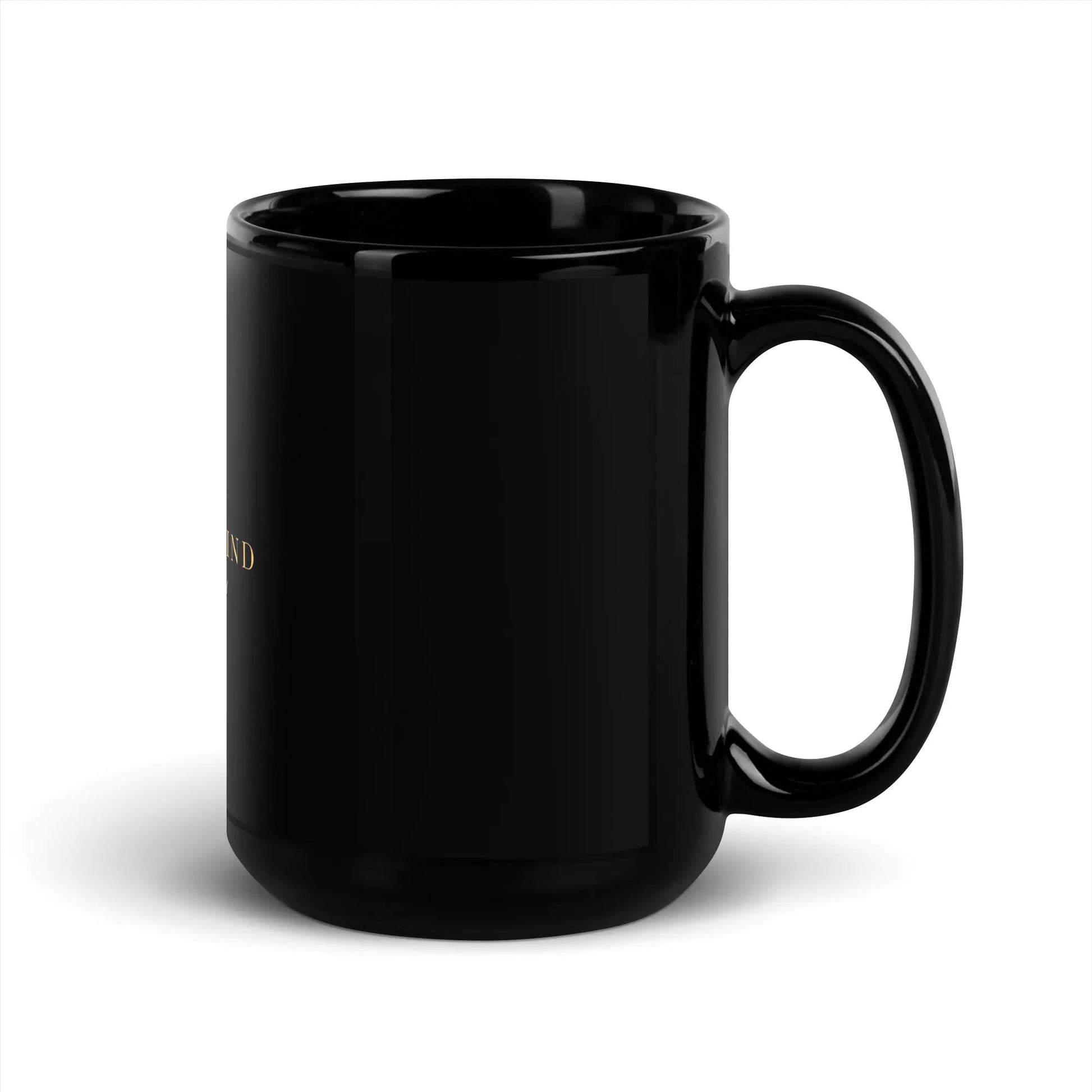 Black Glossy Mug with Golden Cross | Freedom Kind - Image #5