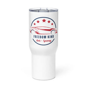 Freedom Kind Anti - Tyranny Racing Sports Car Travel mug with a handle - Image #1