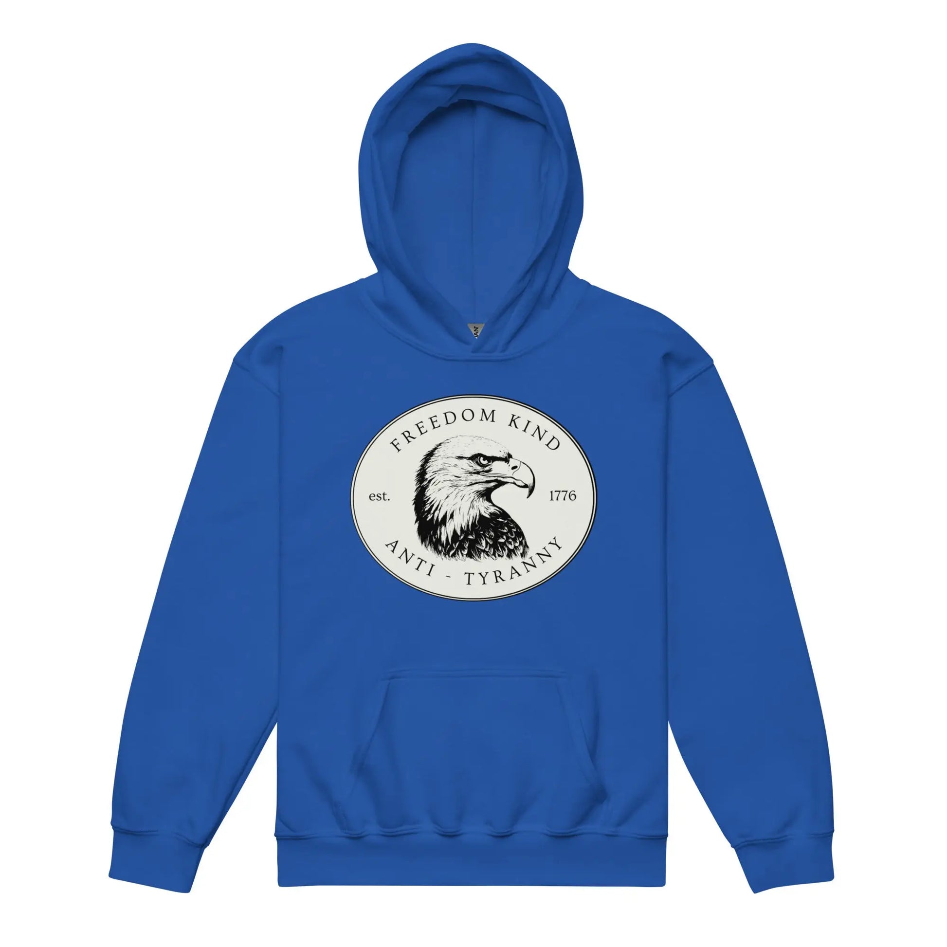 Freedom Kind Bald Eagle Logo Youth heavy blend hoodie - Image #3
