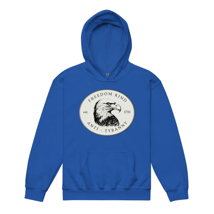 Freedom Kind Bald Eagle Logo Youth heavy blend hoodie - Image #3