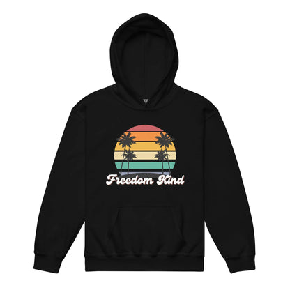 Freedom Kind Beach Sunset Youth heavy blend hoodie - Image #2
