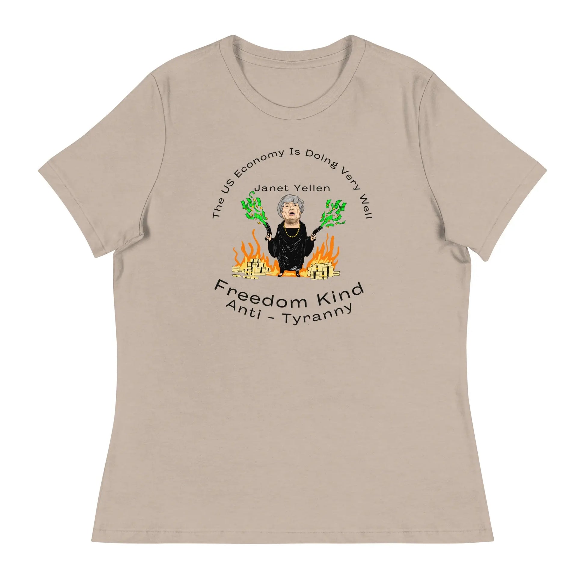 The US Economy Is Doing Very Well." - Janet Yellen | Women's Relaxed T-Shirt - Image #10