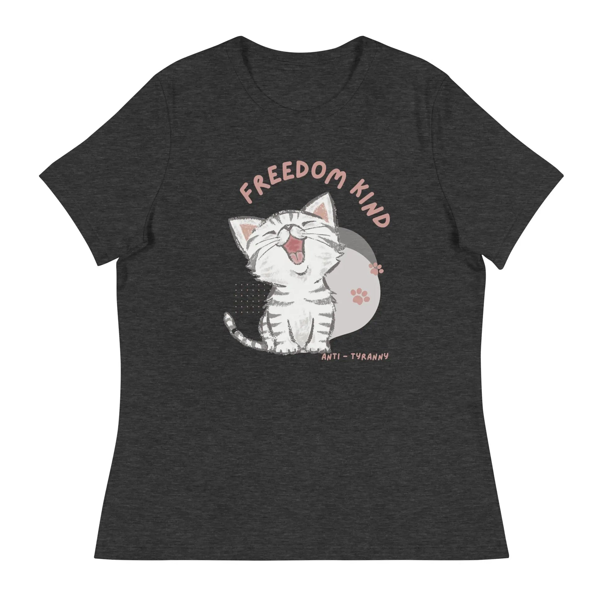 Freedom Kind Anti - Tyranny Kitten Women's Relaxed T-Shirt - Image #4