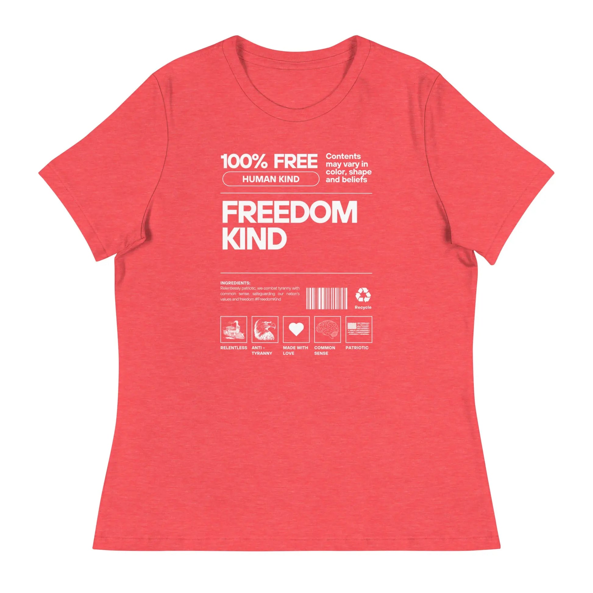 Women's Relaxed T-Shirt: 100% Human Kind | Freedom Kind Apparel - Image #10