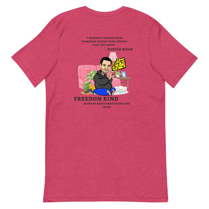"I probably smoked more Parmesan cheese than anyone that you know." -Hunter Biden | Men's T-shirt - Image #3