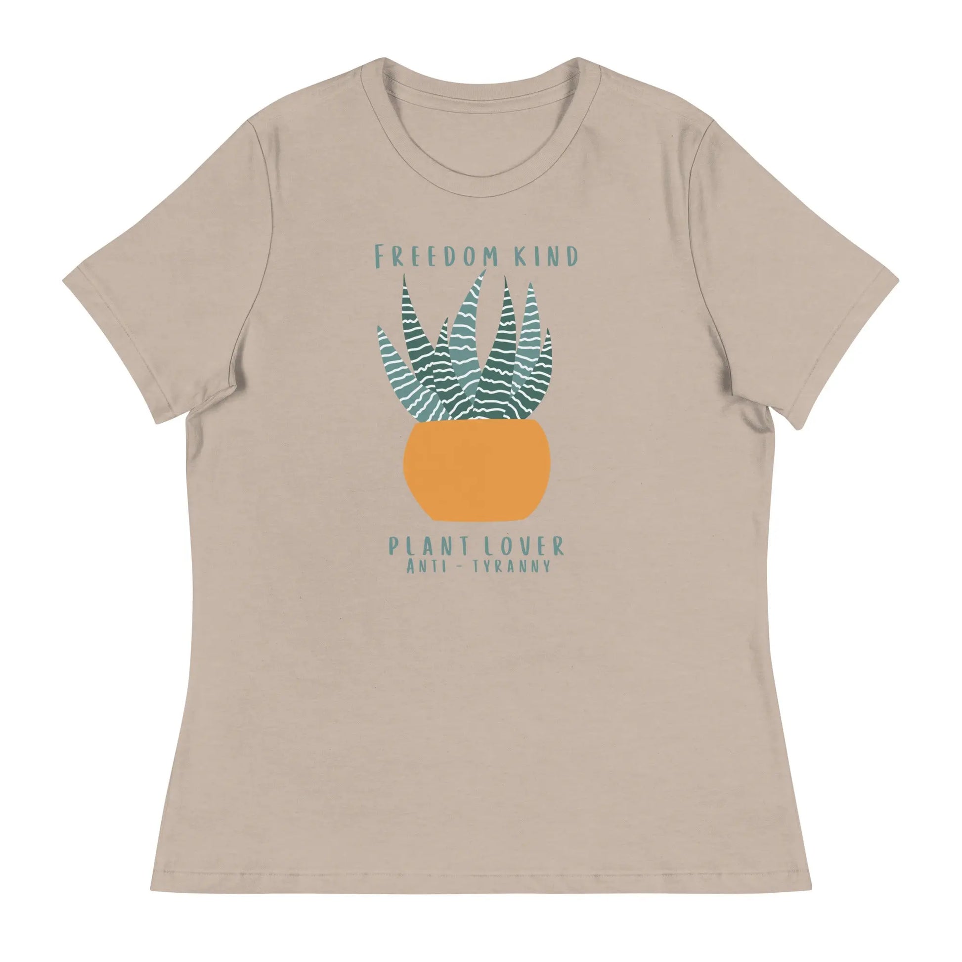 Women's Relaxed T-Shirt: Plant Lover Anti-Tyranny | Freedom Kind Apparel - Image #1